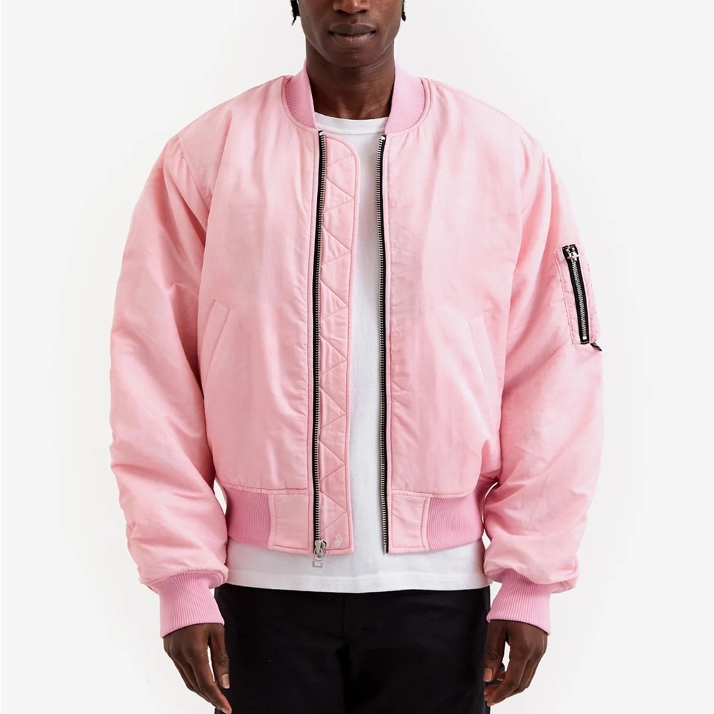 Stussy dyed nylon pink bomber jacket small NWOT